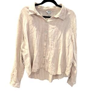 Orvis Classic Collection Linen Blend Button Front Shirt XXL Beige